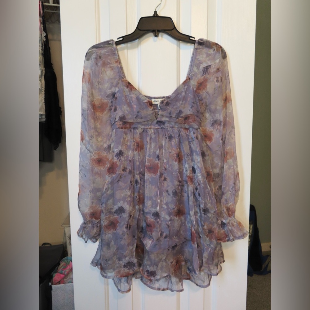 Allison & Kelly Purple Floral Dress